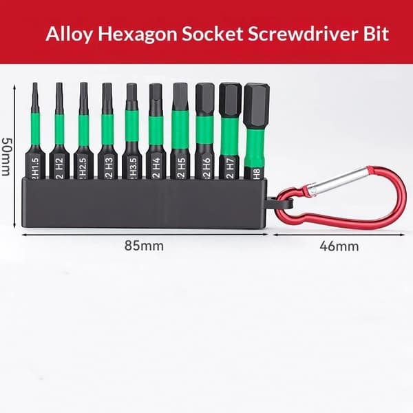 10 st magnetiska bitsats med hög hårdhet Torx sexkantbits A2