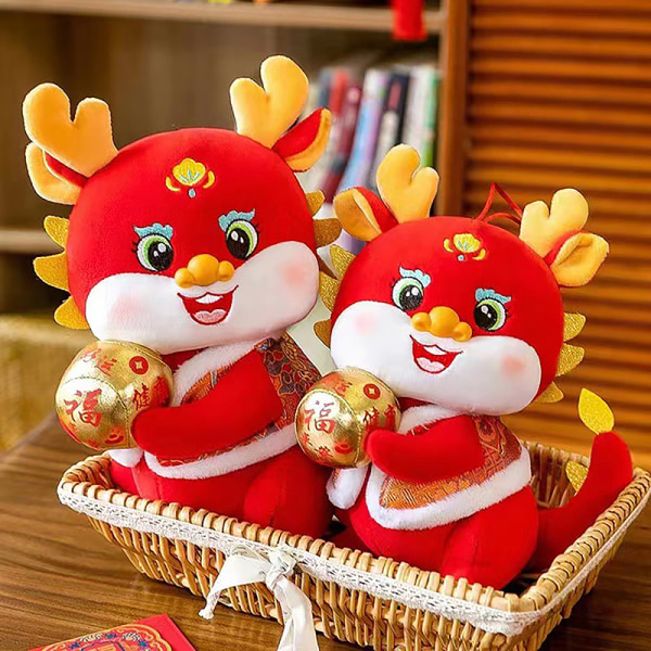 20cm e Täytetyt Red Dragon Mascot Pehmot Doll Zodiac Dragon P