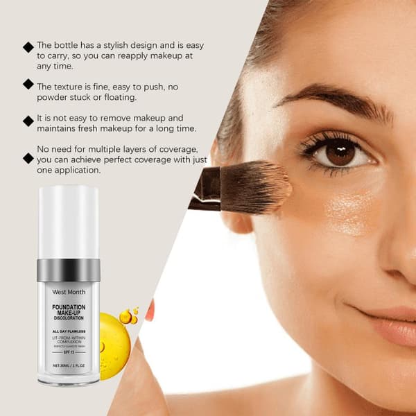 30ML Fargeendrende Foundation Langvarig Vanntett Oljekontroll