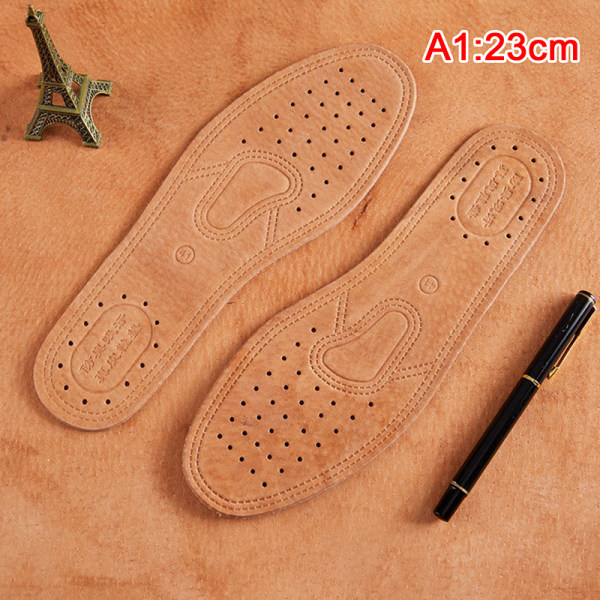 1 par ultratunna andningsbara skoinlägg i läder Stor storlek Abs 23cm