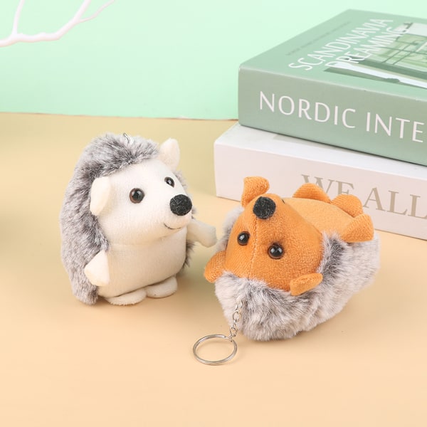 Hedgehog Pehmolelu Sarjakuva Eläinriippunukke Avainnippu autolaukku White