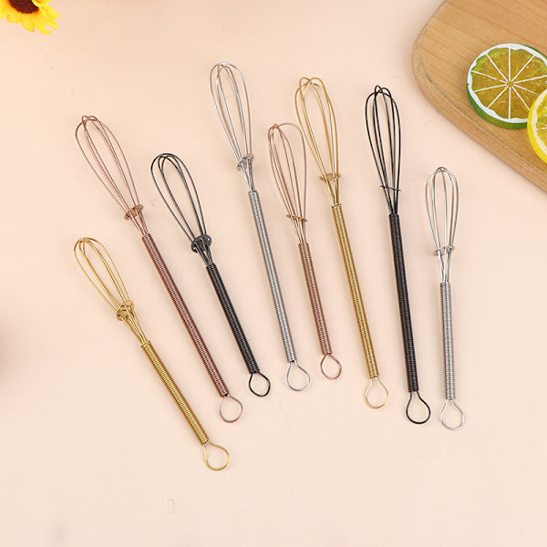 MINI Rustfrit stål Piskeris Æggepisk Pisk Manuel Ballon Wire Rose Gold S