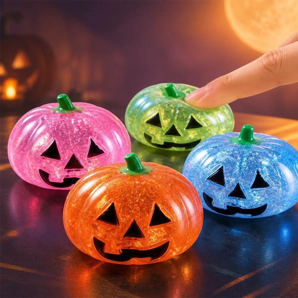 Halloween Glitter Græskar Klemmelegetøj Elastisk Til Halloween A7