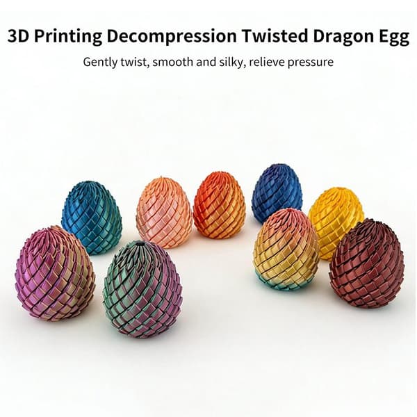 3D Print Dekompression Drageæg Legetøj Glat Roterende Fidget Ba A24