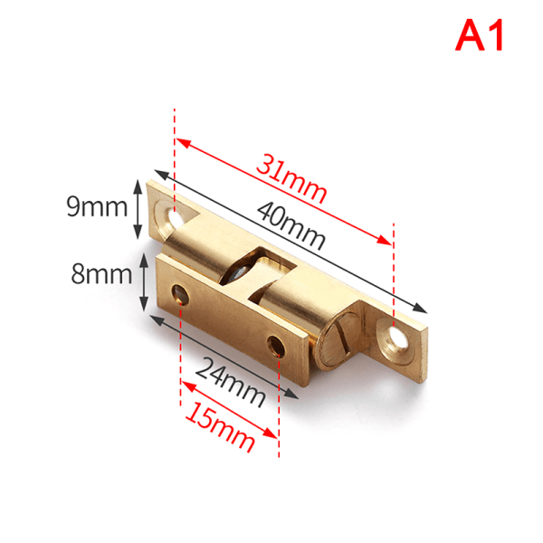 1 STK Messing Touch Perler Lås Dør Fjeder Clip Skab Dør Fangst Gold 40mm