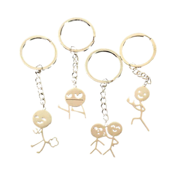Cartoon Stickman Key Chain Pendant Par Nyckelring Ryggsäck Cha A