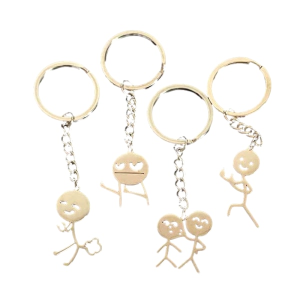 Cartoon Stickman Key Chain Pendant Par Nyckelring Ryggsäck Cha C