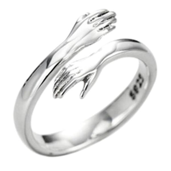 925 Sterling sølv smykker kjærlighet klemring retro mote tidevann Silver