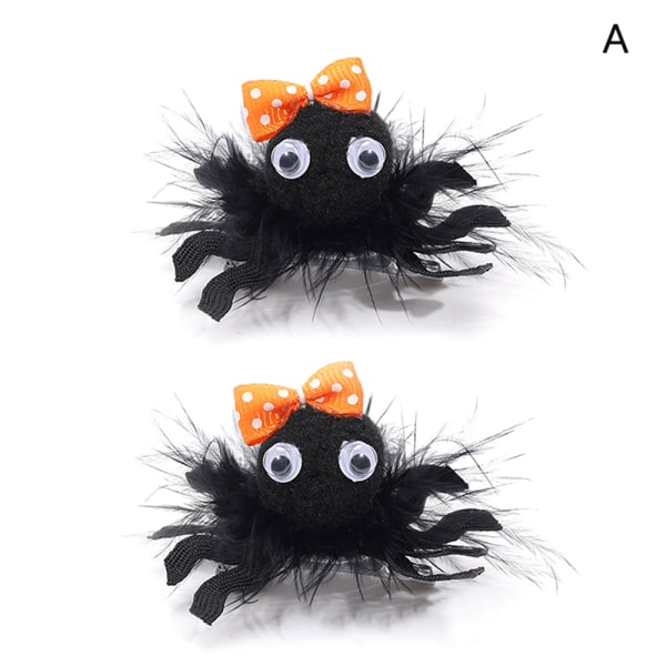 2 stk Halloween edderkopp hårklips for baby jenter og dyrehår A