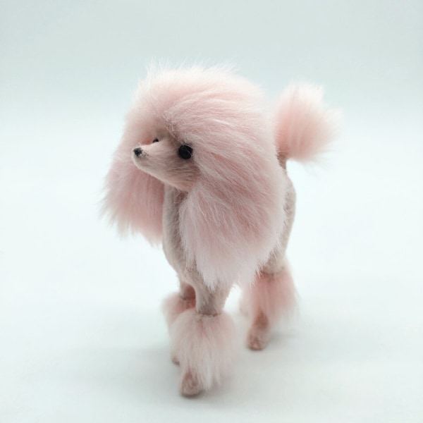 4 tuuman vaaleanpunainen villakoirahahmon simulaatio koiran pehmolelut lahja-askartelu Pink