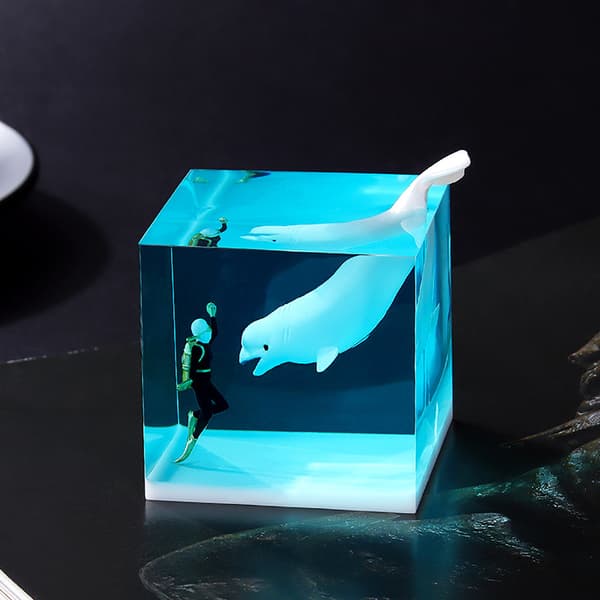 Diver 3D Micro Landscape Mini Resin Fylling Charm Resin smykker A1