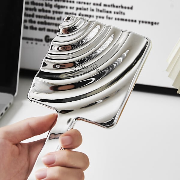 Handtag Spegel Fyrkantig Sminkspegel Handhållen Sminkspegel Hand Silver