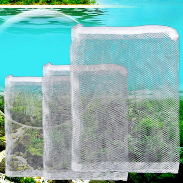 1x akvariefilter blixtlås mesh fish tank blixtlås filterpåse 27*45 CM