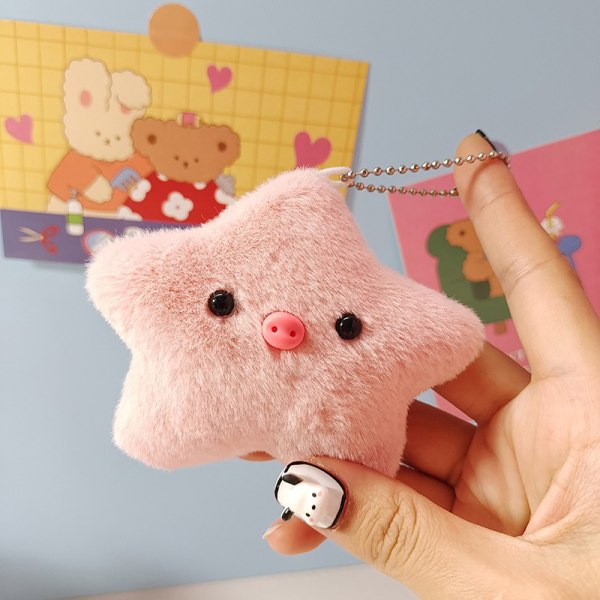 Capybara Pehmo Doll Star Squeak Toy sarjakuva avaimenperä riipus So A2