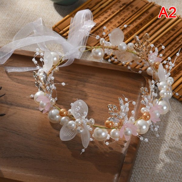 Pearl Flower Pannebånd Brudehodeplagg Wedding Crown Fashion A2
