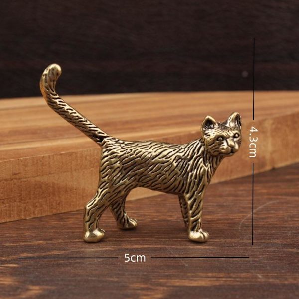 Kattfigur i mässing A1