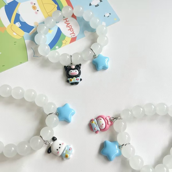 Sanrio Crystal Armband Cartoon Bead Chain Kuromi Melody Hand T F