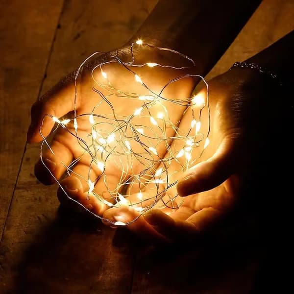 2M 5M 10M Kobbertråd LED Batteriboks Fairy String Lys For C White 2M