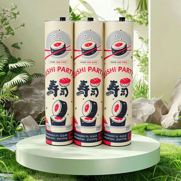 1/3 STK Rund Sushi Push Box Med Sovserør Fødevaregodkendt Sushi Form