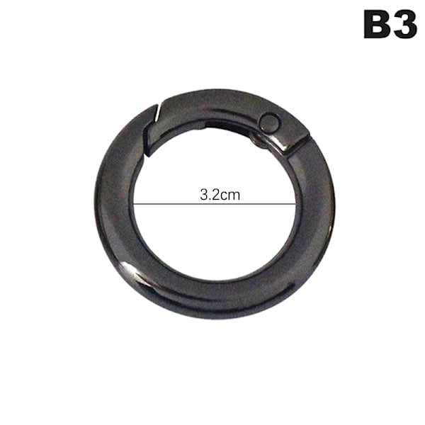 Spring Gate O Ring, der kan åbnes Nøglering Nøgle Lædertaske Håndtaske Bel B3