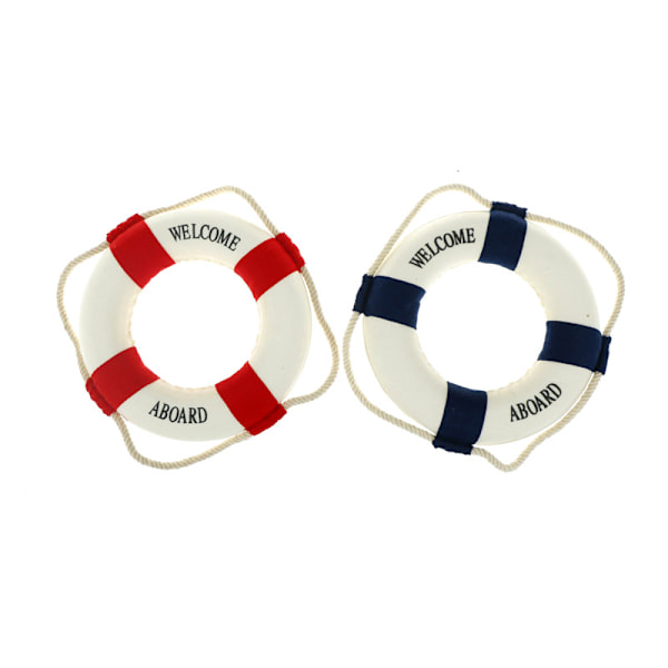 1 stk Velkommen ombord Nautical Lifebuoy Ring Boat Wall Hangin Red