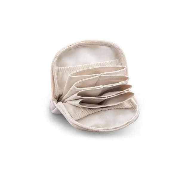 Kvast PU Læder Smykkeopbevaringspose Øreringe Armbånd Organizer Beige