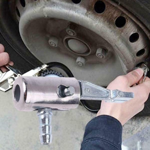 1/4\" Lock On Air Chuck bildækpumpe til luftkompressor wi Silver