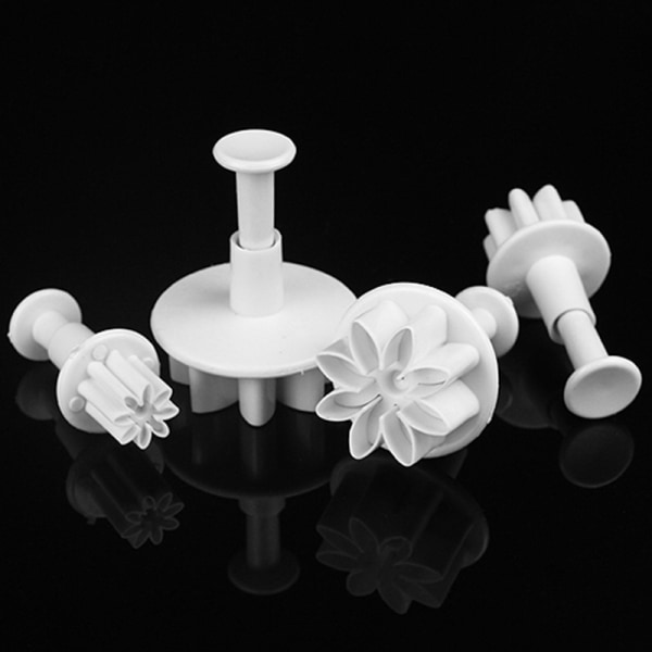 4X Kakefondant Sugarcraft Dekor Cookie Mold Mold Stempel Dais