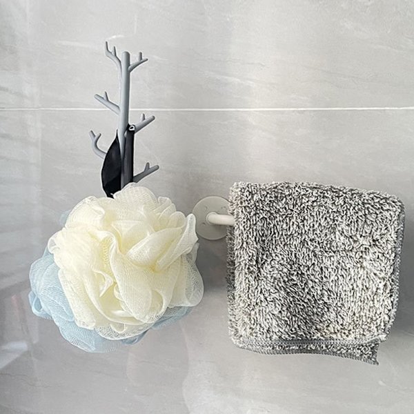 Branch Hook Wall Decor Avaimenpidike Organier Säilytys Tarrakoukut White