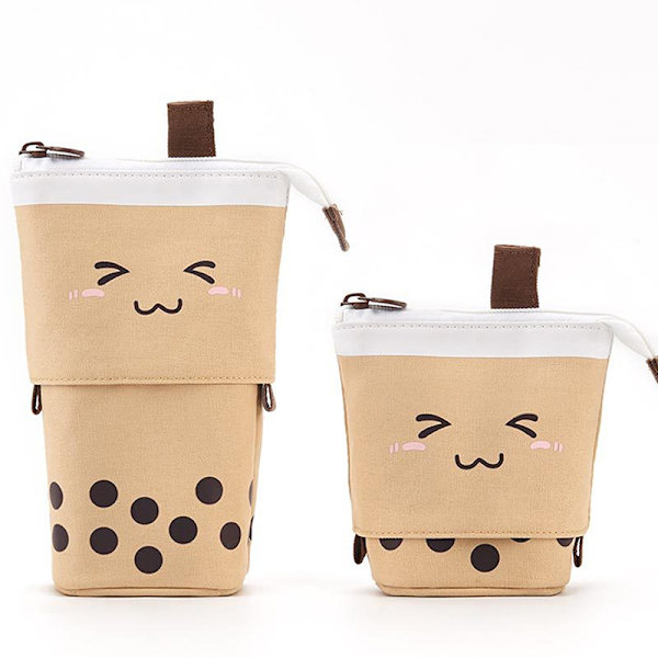 Pysyvä case ja teleskooppinen kynäpidike Kawaii-paperi Coffee