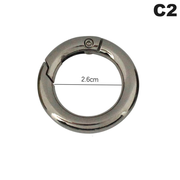 Spring Gate O Ring, der kan åbnes Nøglering Nøgle Lædertaske Håndtaske Bel C2