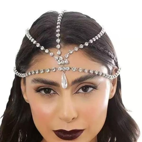 1 stk. hul netting dusk lue hodeplagg bohemsk rhinestone hode A2