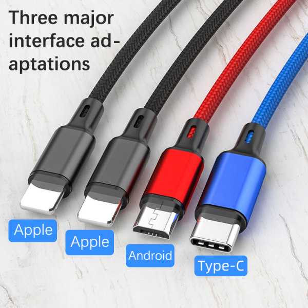 4in1 3in1 3A USB Type C Mikrokabel For Honor IP 14 13 12 11 Double Apple