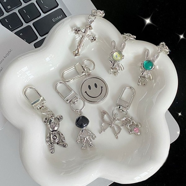 Cross Keychain Creative pyörivä reppuriipus Silver-A8