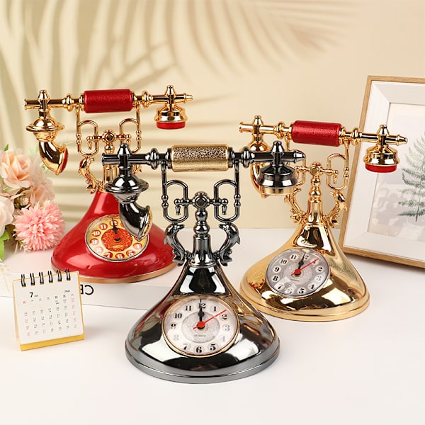 Retropuhelinmalli Herätyskello Creative Timekeeper Desktop T Red