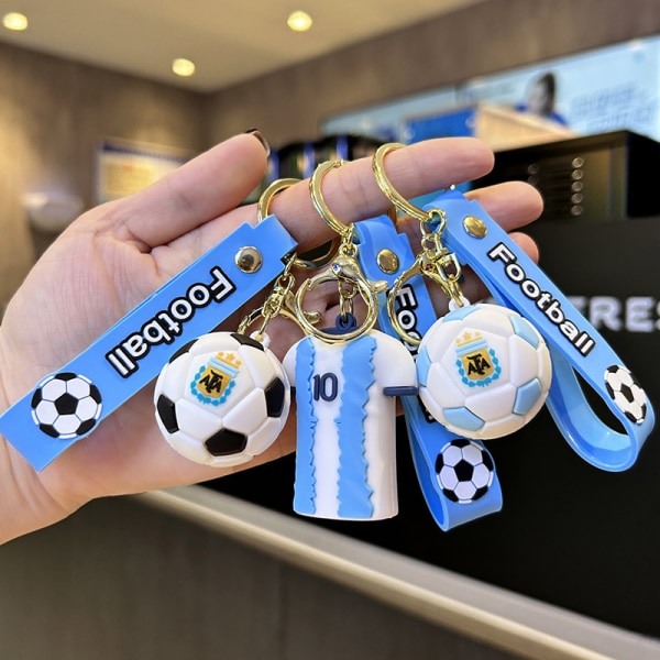 Fotballstjernefigur Messi nøkkelring Ryggsekk Veske Dekor Doll Pend A3