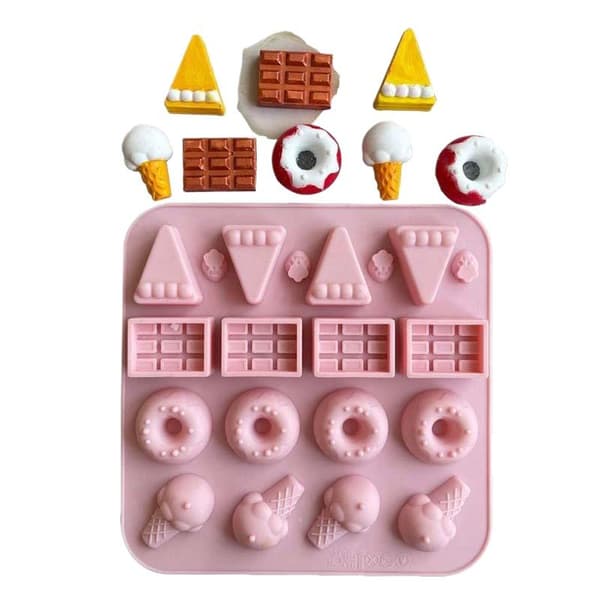 Silikoneforme til Sukkerhåndværk Slik Donuts Fondant Kagepynt Pink