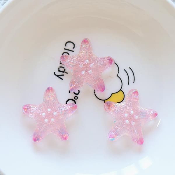 10 stk. Mini Kawaii e Star Shell Flat Back Cabochons DIY Scrapboo StyleC