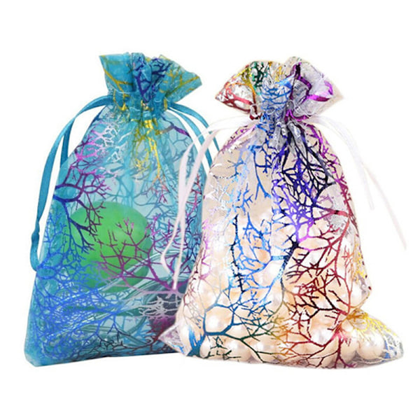 50 kpl Monivärinen Coralline Organza Wedding Party Favors Gift Je 7*9cm