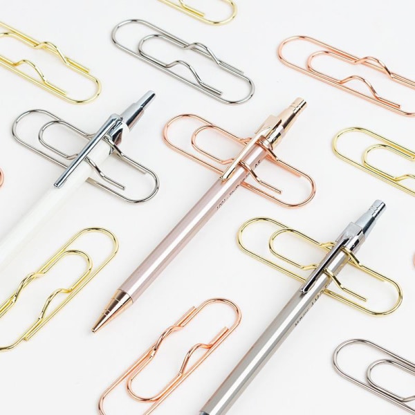 Multi-purpose pappersklämmor Paper Fix Clips Pennklämmor Notebook Pi Rose Gold