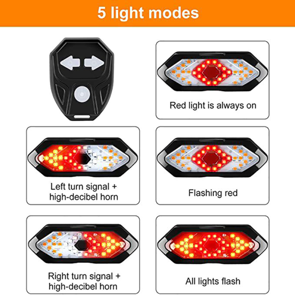 Cykelljus Blinkers Fjärrkontroll Cykelriktningsindikator