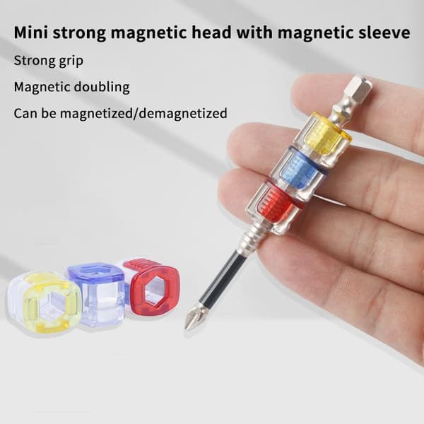 3 STK Bit Kraftfuld Magnetizer Universal 1/4\" Hex Bore Magnetisk Blue