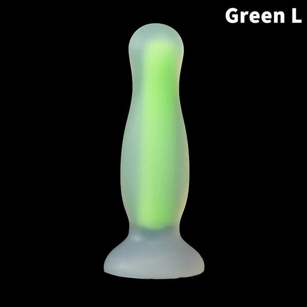 Lysende anale legetøj G-punktsstimulator Buttplug Jelly Glow Dildo Pink M