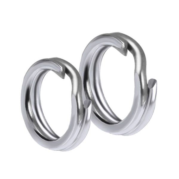 50st Fiske Ringar Rostfritt stål Split Ringar Solid Ring Lure 8mm