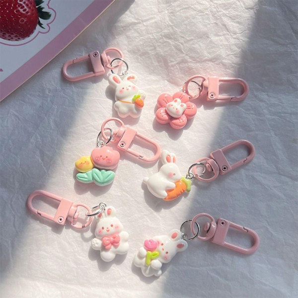 e Nøglering Bunny Gulerødder Car Bag Pendant Kvinder Piger Tulip Key 01