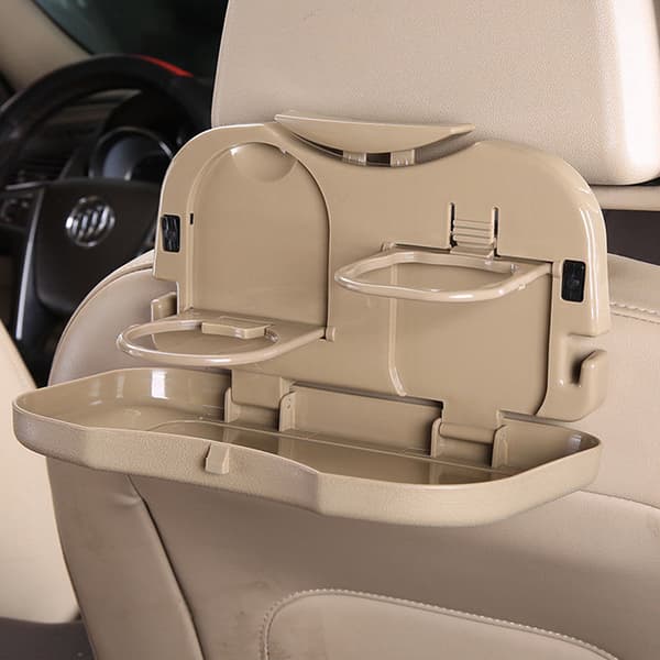 Hot New Folding Auto Bil Baksete Bord Drikkekopp Skuff Holder Beige