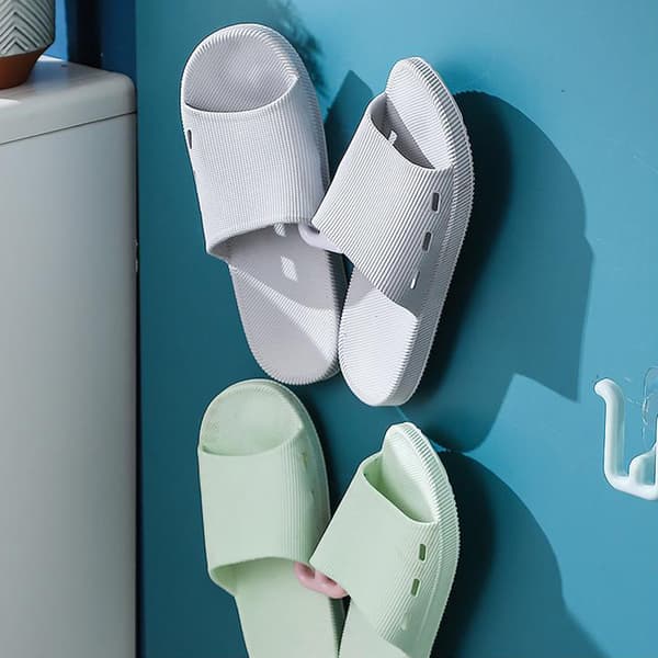 Slipper Stativ Selvklæbende Badeværelse Simpel Slipper Hook Toilet White