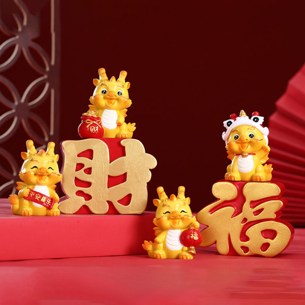 2024 kodin sisustus uudenvuoden patsaat Zodiac Dragon Year Figurine O 14