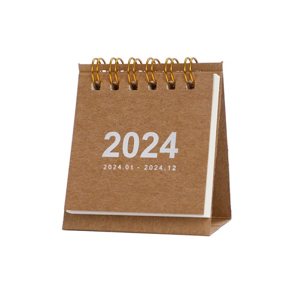 Enkelt enfärgat 2024 Mini Skrivbord Papperskalender Bärbart bord A8