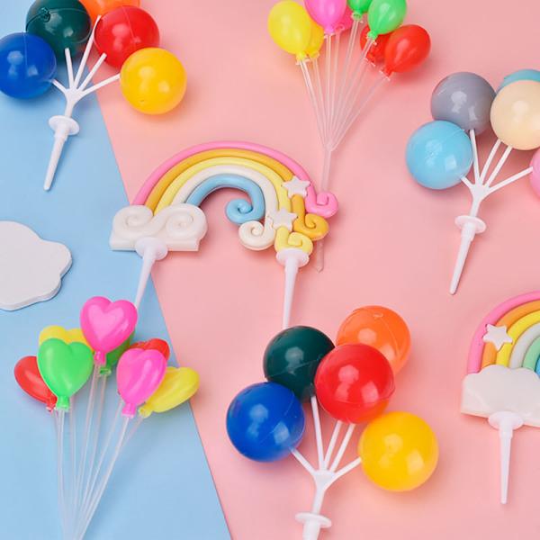 Rainbow Balloon Cake Topper Star Cloud Cupcake Sohvan koristelu Syntymä 6